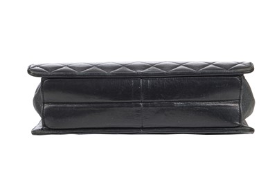 Lot 4 - A Chanel navy quilted lambskin leather flap bag, probably 1980s