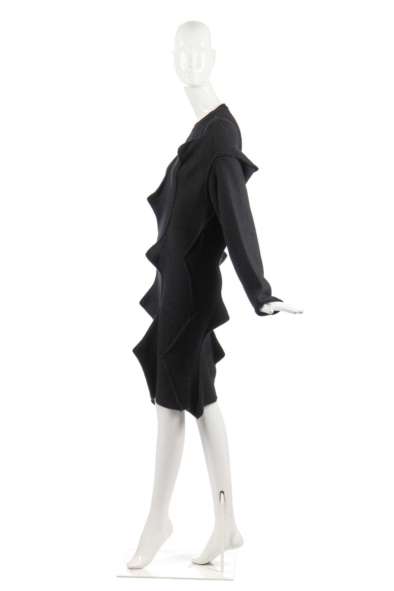 Lot 340 - An Issey Miyake knitted black wool dress, Autumn-Winter 1989-90