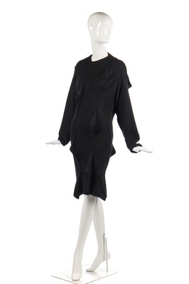 Lot 340 - An Issey Miyake knitted black wool dress, Autumn-Winter 1989-90
