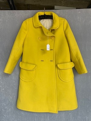Lot 301 - A Courrèges lemon-yellow wool double-breasted coat, circa 1967