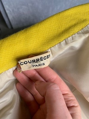 Lot 301 - A Courrèges lemon-yellow wool double-breasted coat, circa 1967