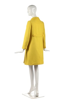 Lot 301 - A Courrèges lemon-yellow wool double-breasted coat, circa 1967
