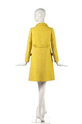 Lot 301 - A Courrèges lemon-yellow wool double-breasted coat, circa 1967