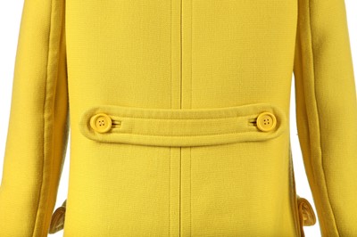 Lot 301 - A Courrèges lemon-yellow wool double-breasted coat, circa 1967