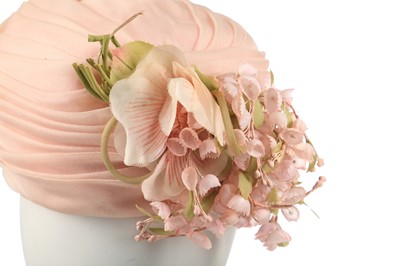 Lot 295 - A Dior pale pink silk faille hat, 1960s