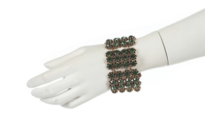 Lot 48 - A Schiaparelli parure of faceted green glass stones, late 1950s-early 1960s
