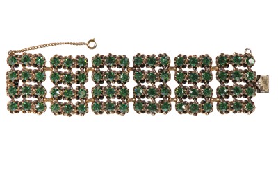 Lot 48 - A Schiaparelli parure of faceted green glass stones, late 1950s-early 1960s