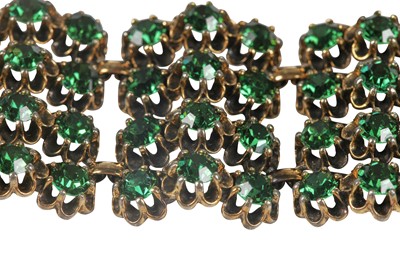 Lot 48 - A Schiaparelli parure of faceted green glass stones, late 1950s-early 1960s