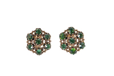 Lot 48 - A Schiaparelli parure of faceted green glass stones, late 1950s-early 1960s