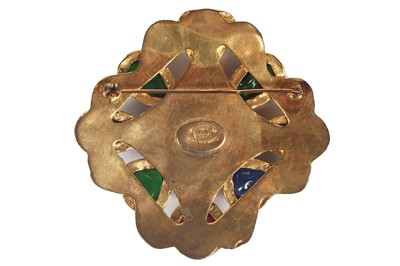 Lot 37 - A Gripoix for Chanel pâte de verre and pearl brooch, late 1980s-early 1990s