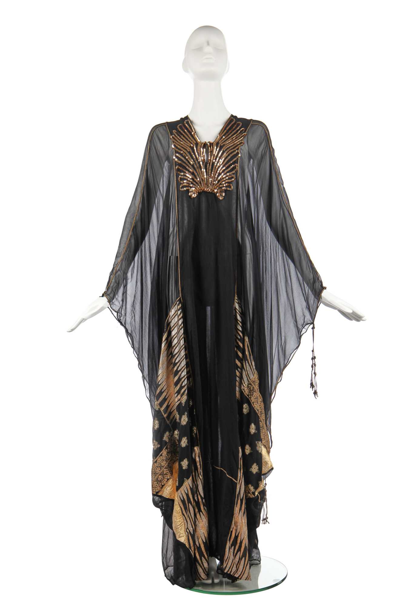 Lot 317 - A Thea Porter black chiffon abaya, circa 1971
