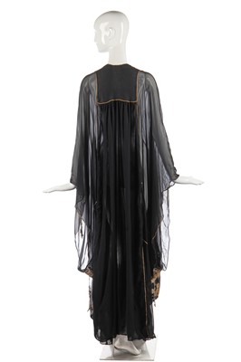 Lot 317 - A Thea Porter black chiffon abaya, circa 1971