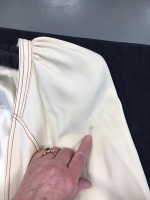 Lot 328 - A Bill Gibb embroidered ivory wool three-piece ensemble, circa 1974
