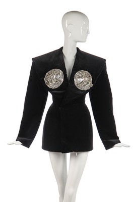 Lot 438 - Schiaparelli haute couture by Daniel Roseberry black velvet jacket/dress, Autumn-Winter 2021-22