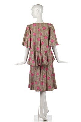 Lot 330 - A rare Biba tomato-printed brushed cotton ensemble, 1970s