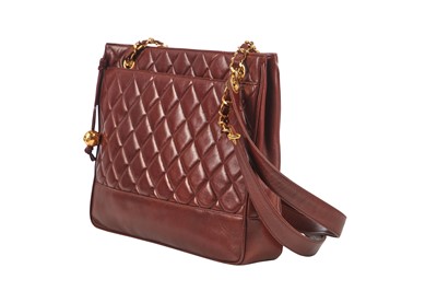 Lot 10 - A Chanel brown quilted lambskin leather bag, early 1990s