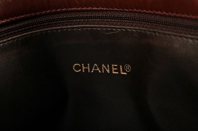 Lot 10 - A Chanel brown quilted lambskin leather bag, early 1990s