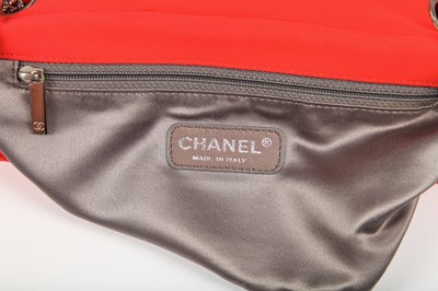 Lot 2 - A Chanel neon-orange jersey puffer-quilted flap bag, 2005-06
