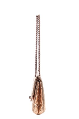 Lot 6 - A Chanel mottled rose-gold quilted leather 2.55 reissue double flap bag, 2006-08
