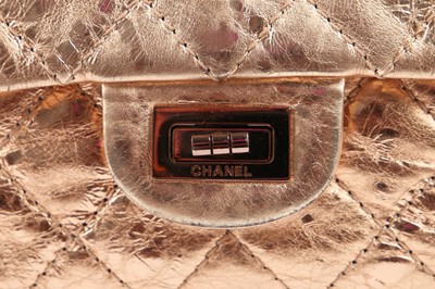 Lot 6 - A Chanel mottled rose-gold quilted leather 2.55 reissue double flap bag, 2006-08