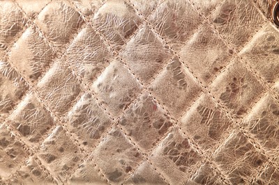 Lot 6 - A Chanel mottled rose-gold quilted leather 2.55 reissue double flap bag, 2006-08