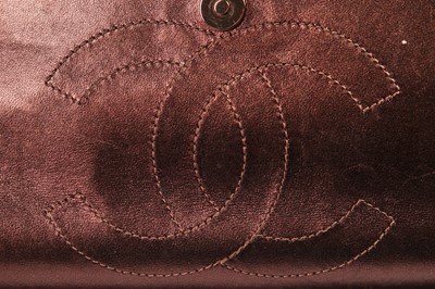 Lot 6 - A Chanel mottled rose-gold quilted leather 2.55 reissue double flap bag, 2006-08