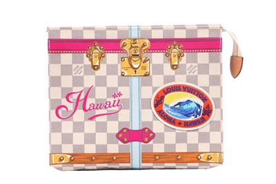 Lot 63 - A Louis Vuitton 'Hawaii' painted Damier canvas leather pochette, modern