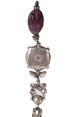 Lot 67 - A pair of Christian Dior/ John Galliano by Goossens carved amethyst earrings, probably Spring-Summer 1998