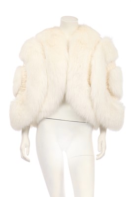 Lot 97 - A Christian Dior arctic fox and astrakhan fur capelet, 1970s