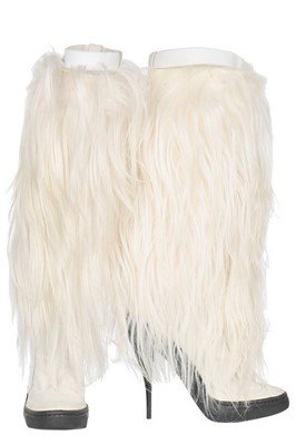 Lot 65 - A pair of Pierre Hardy high-heeled Yeti boots,...