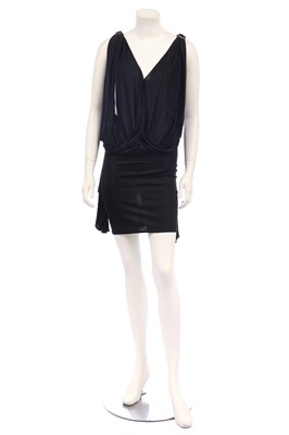 Lot 141 - A Christian Dior by John Galliano black jersey cocktail dress, 'Fetish and Japan' collection, Autumn-Winter 2003-04