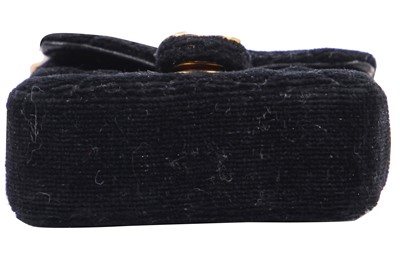 Lot 1 - A Chanel micro mini quilted velvet bag, 1980s-90s