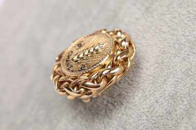 Lot 25 - A pair of Chanel gilt metal clip-on earrings, Autumn-Winter 1986-87 couture collection