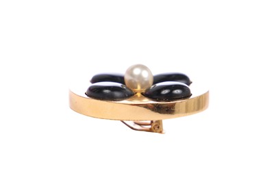 Lot 26 - A pair of Chanel large gilt metal circular clip-on earrings, 1984