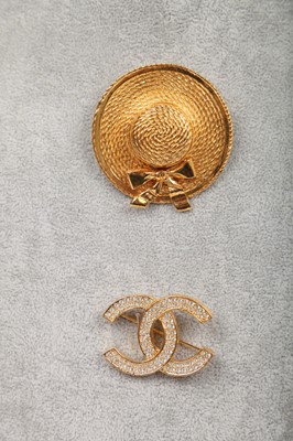 Lot 28 - Two Chanel gilt metal brooches, 1980s-early 1990s