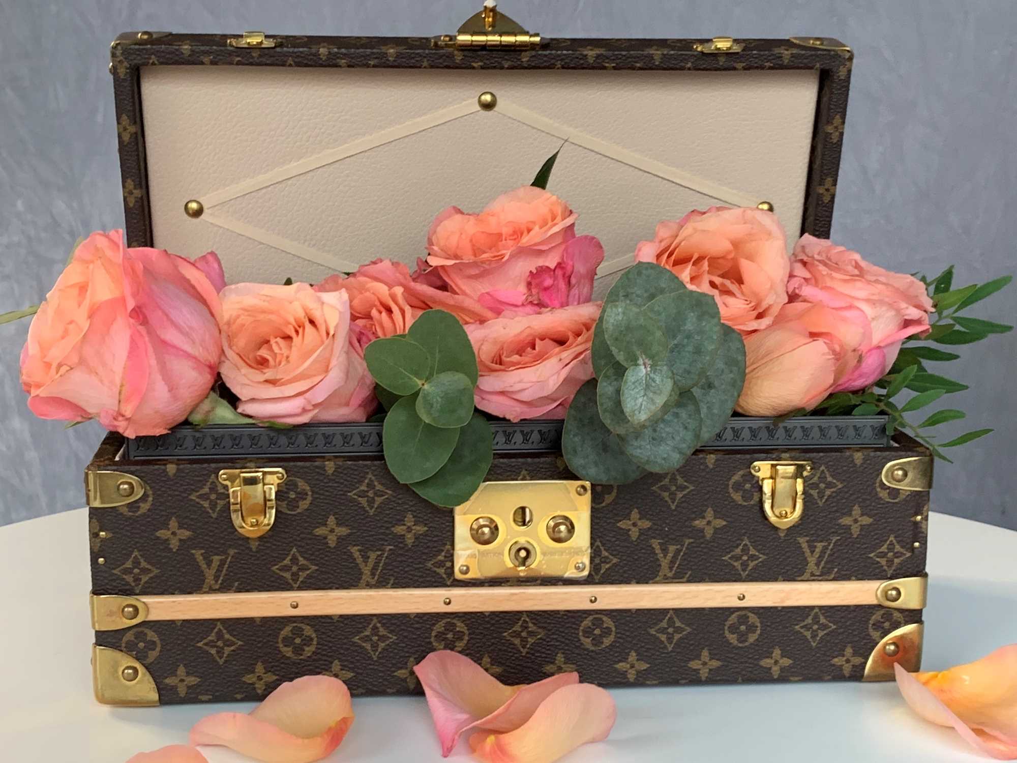 Lot 64 - A Louis Vuitton mini Malle Fleurs Trunk, modern
