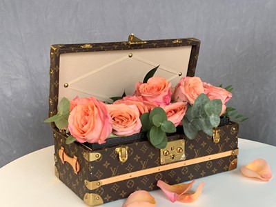 Lot 64 - A Louis Vuitton mini Malle Fleurs Trunk, modern