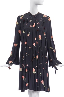 Lot 198 - An Ossie Clark printed marocain smock dress, 1970s