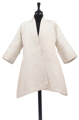 Lot 290 - A quilted linen bed robe, probably Irish, circa 1750