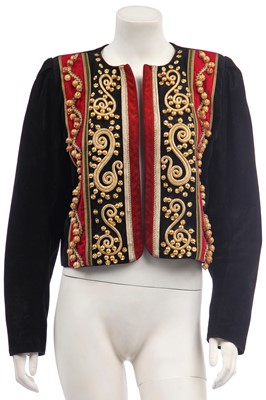 Lot 138 - An Yves Saint Laurent embellished suede jacket, Autumn-Winter 1990-1991