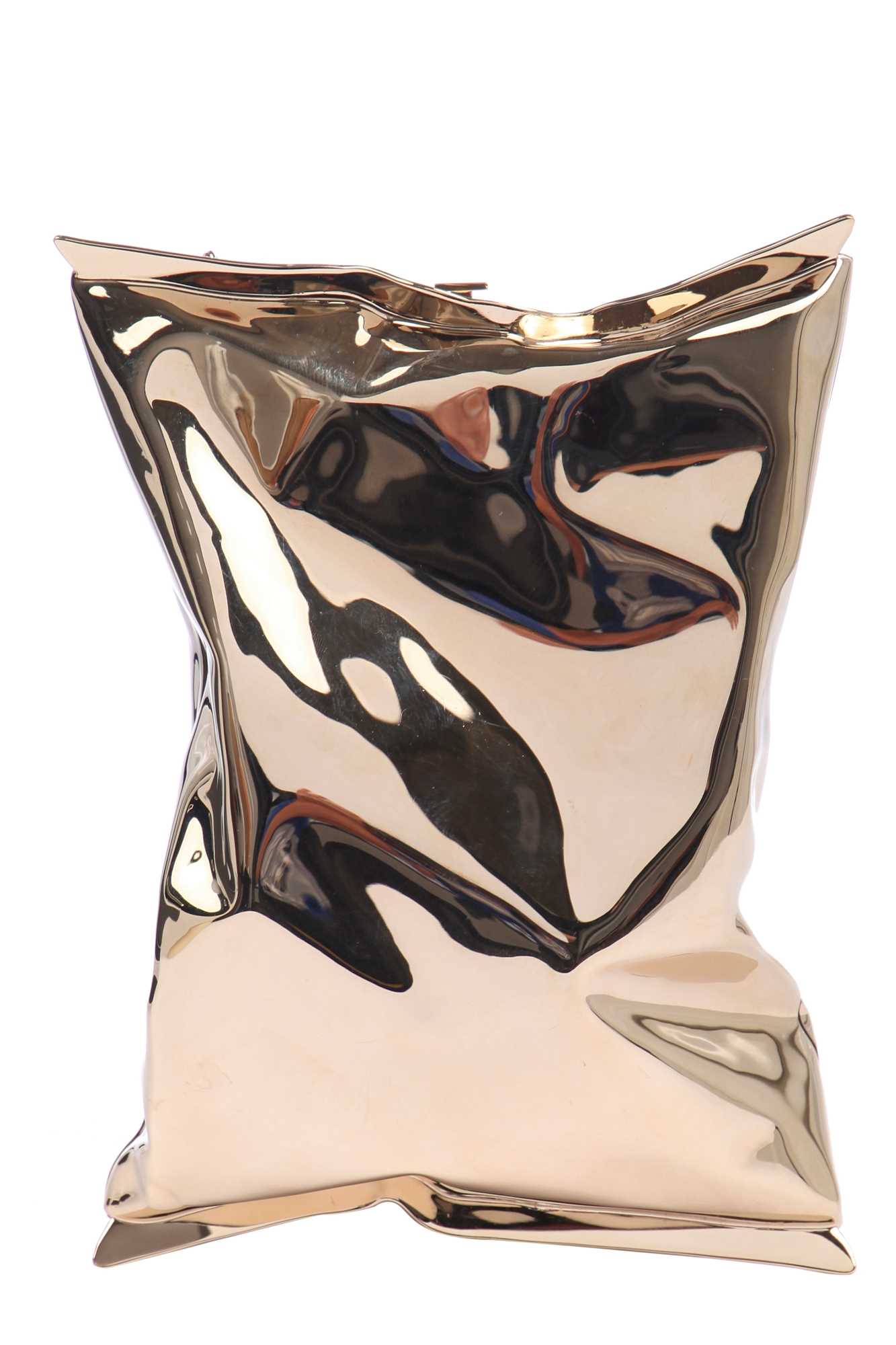 Lot 67 - An Anya Hindmarch gilt brass 'crisp packet' clutch, modern