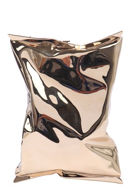 Lot 67 - An Anya Hindmarch gilt brass 'crisp packet' clutch, modern
