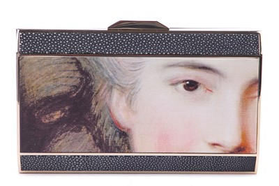Lot 82 - An Anya Hindmarch shagreen and printed silk clutch bag, modern