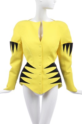 Lot 125 - A rare Thierry Mugler yellow wool 'wasp' jacket, Autumn-Winter, 1990-91