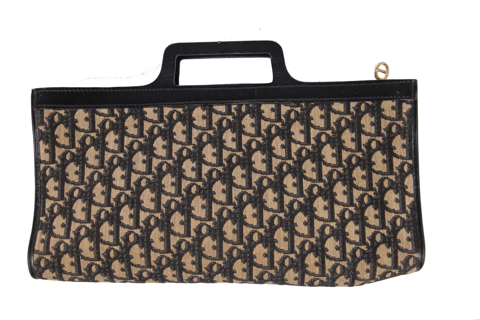 Lot 65 - A Dior monogrammed canvas clutch, 1970s