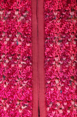 Lot 19 - A Chanel shocking-pink tinsel-flecked fantasy tweed jacket, Autumn-Winter 1991-92