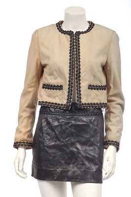 Lot 31 - A Chanel suede and leather suit, Spring-Summer 1994