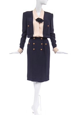 Lot 29 - Jerry Hall's Chanel couture crêpe de chine dress, Spring-Summer 1985