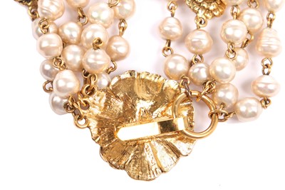 Lot 33 - A Chanel five-strand choker necklace, circa 1980s