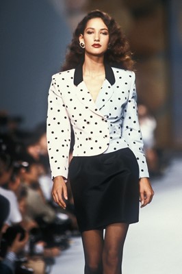 Lot 44 - A Chanel polka-dot silk jacket, Spring-Summer 1988